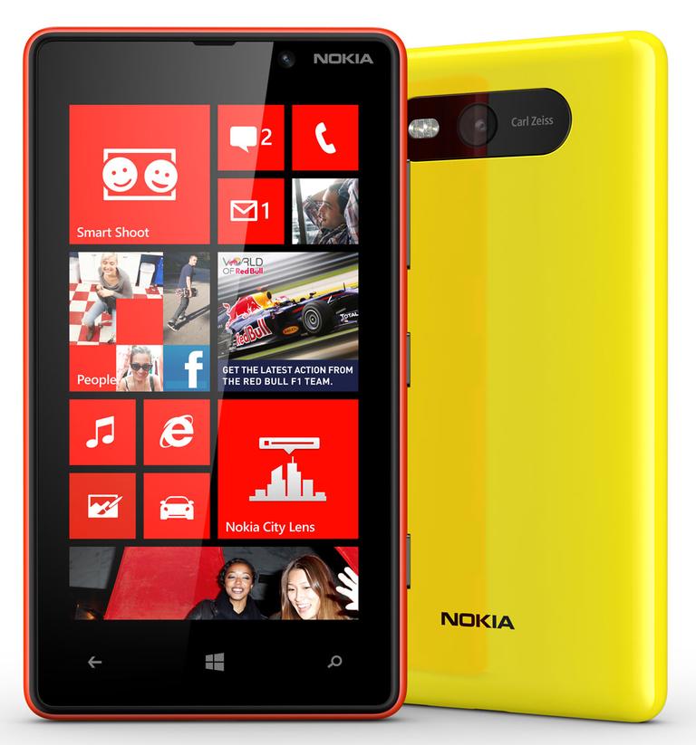 Nokia Lumia 820 rojo y amarillo