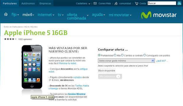 iPhone 5 y Galaxy S3 con Movistar