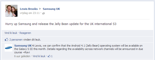 Anuncio de Samsung UK en Facebook