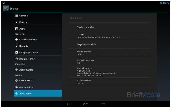 Nexus 10, características