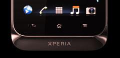 Sony Xperia tipo parte inferior en color negro