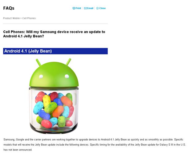 Samsung Galaxy S3 con Jelly Bean en Estados Unidos