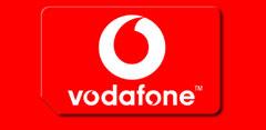 Logotipo de Vodafone sobre fondo rojo