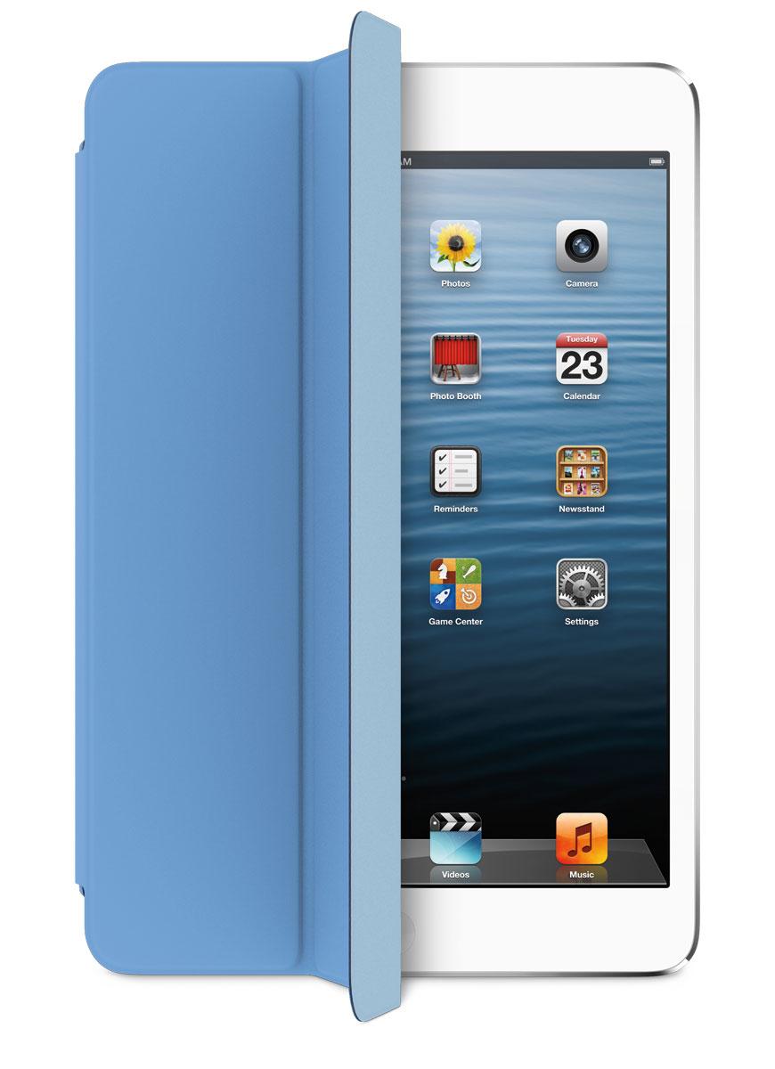 iPad Mini blanco con funda de color azul