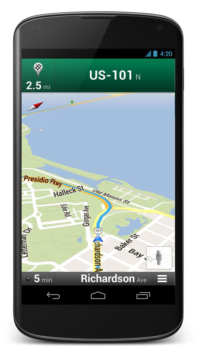 Nexus 4 usando Google Maps