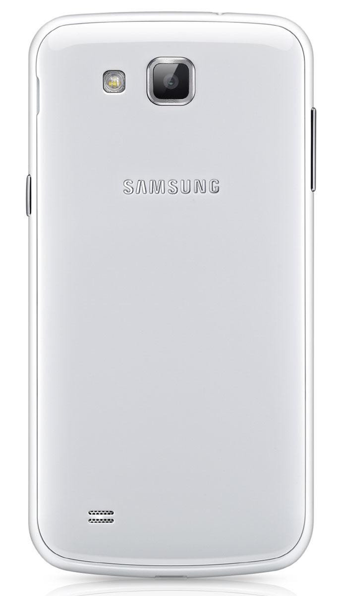 Samsung Galaxy Premier en color blanco, vista trasera