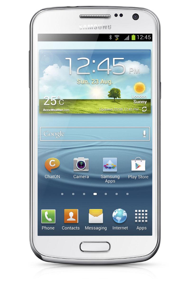 Samsung Galaxy Premier en color blanco, vista frontal