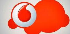 Logotipo de Vodafone con nube roja