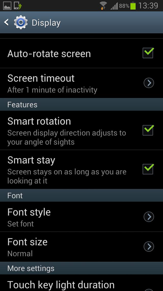 ROM de Android 4.1.2 en Samsung Galaxy S3, smart rotation