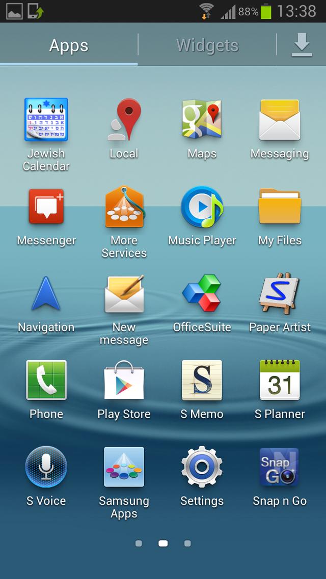 ROM de Android 4.1.2 en Samsung Galaxy S3, ejemplo pantalla