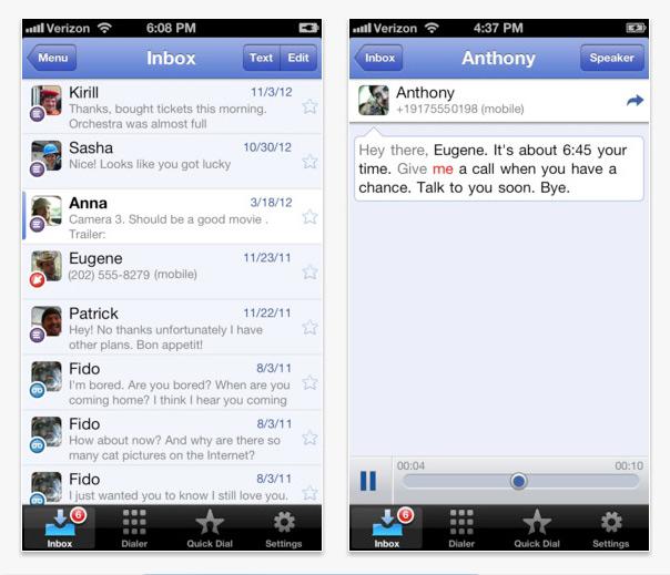 Interfaz de Google Voice para iPhone 5