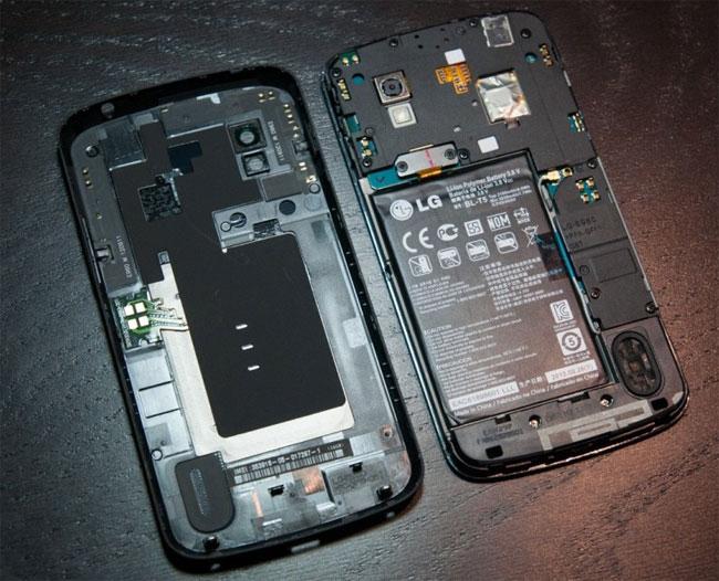 La batería extraíble del Nexus 4