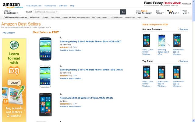 Nokia Lumia 920 en Amazon USA