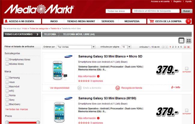 Galaxy S3 MIni en Media Markt