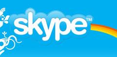 Logotipo de Skype sobre fondo azul