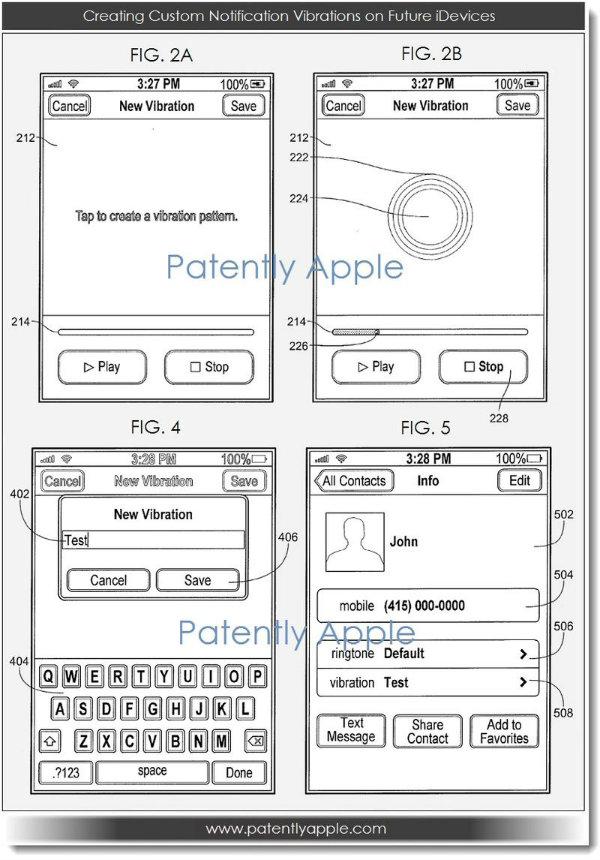 Patente vibración Apple para iOS