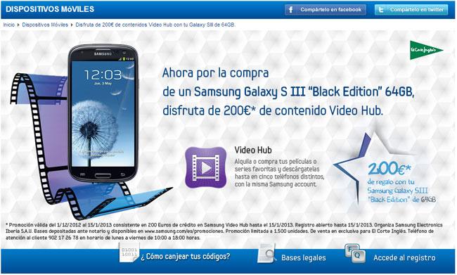 Detalles de la promoción del Samsung Galaxy S3 Black Edition