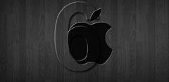 Logotipo de Apple con número 6 y fondo negro