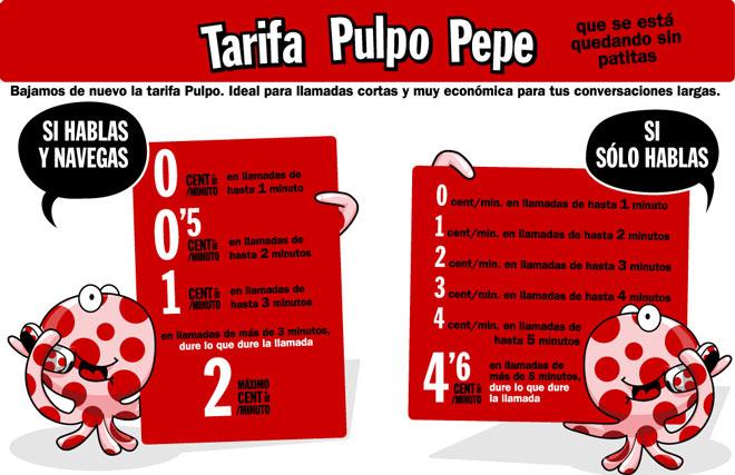 precios de la tarifa Pulpo Pepe