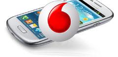 Logotipo de Vodafone con Samsung Galaxy S3 Mini blanco