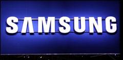Cartel con el logo de Samsung