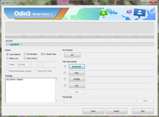 Programa Odín para flashear los terminales Samsung