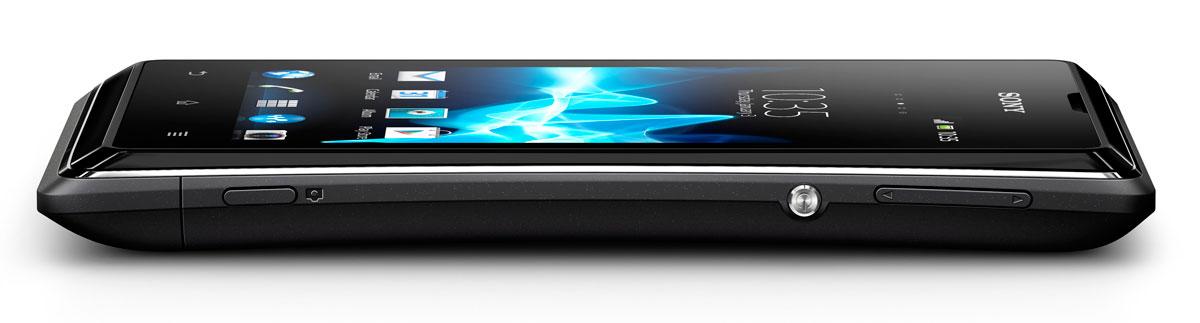 Sony Xperia E negro vista lateral