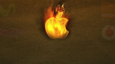 Logo de Apple con fuego
