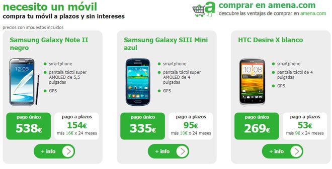 Ofertas de móviles en Amena