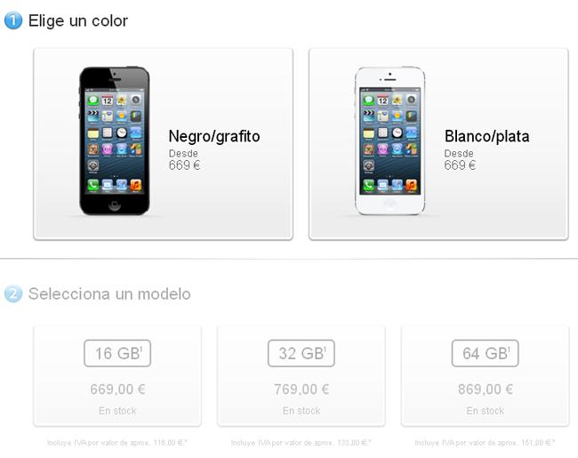 Relación entre las ventas y la capacidad de almacenamiento del iPhone 5
