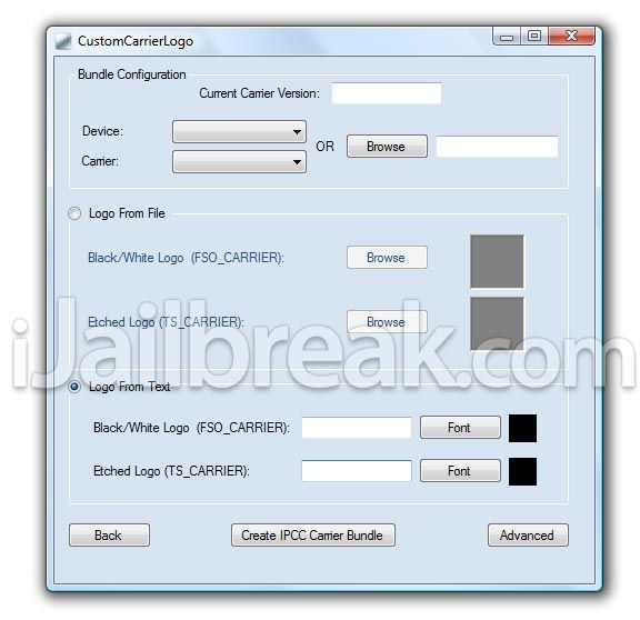 Interfaz de CustomCarrierLogo
