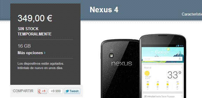 Nexus 4 en Google Play