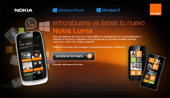 Promoción entre Nokia Lumia, Orange y Microsoft