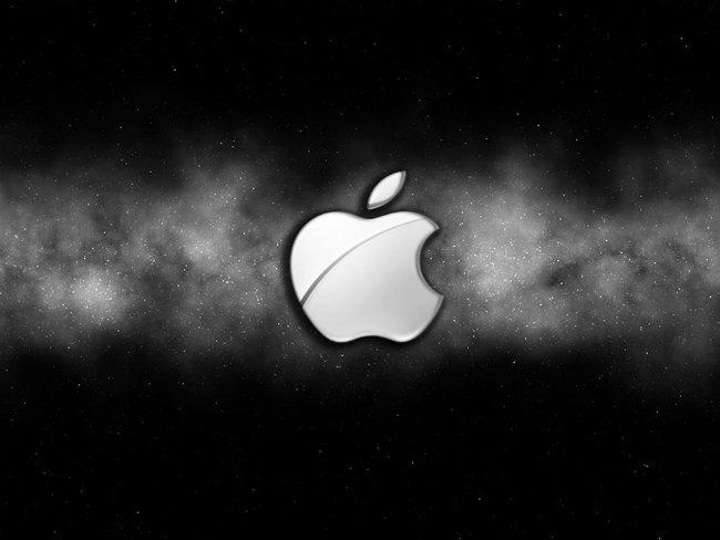 Logotipo de Apple sobre fondo negro