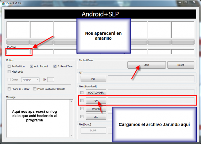 Programa de actualización Odín para galaxy S3