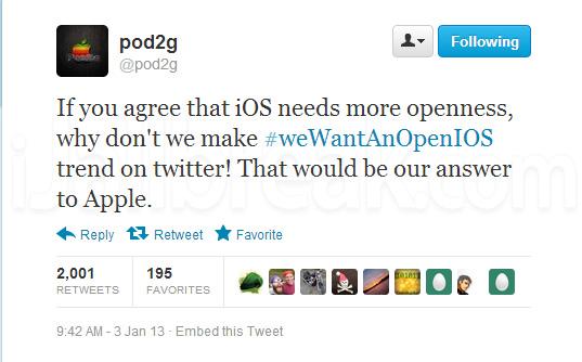 tweet pod2g open ios