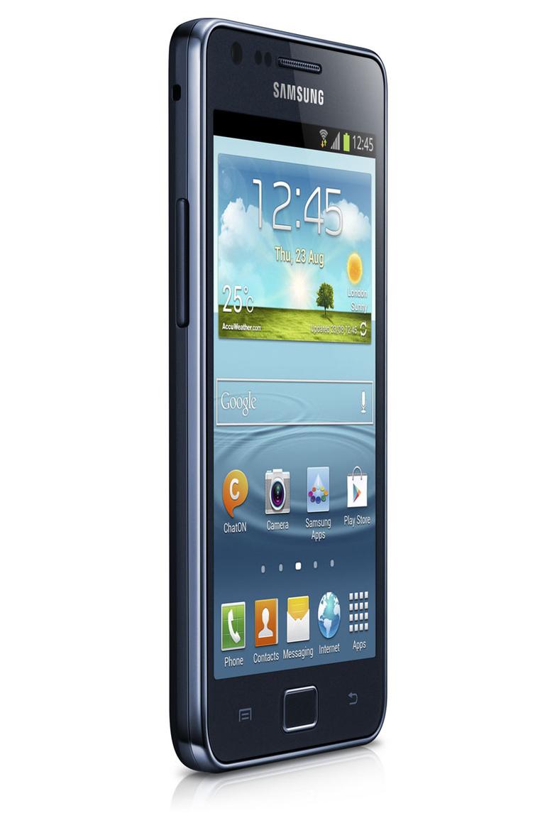 Samsung Galaxy S2 Plus de color negro, vista lateral