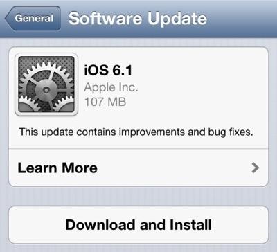 Actualización a iOS 6.1