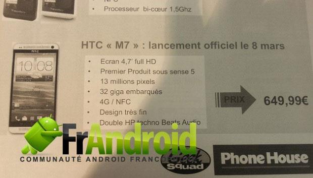 Documento filtrado sobre el HTC M7