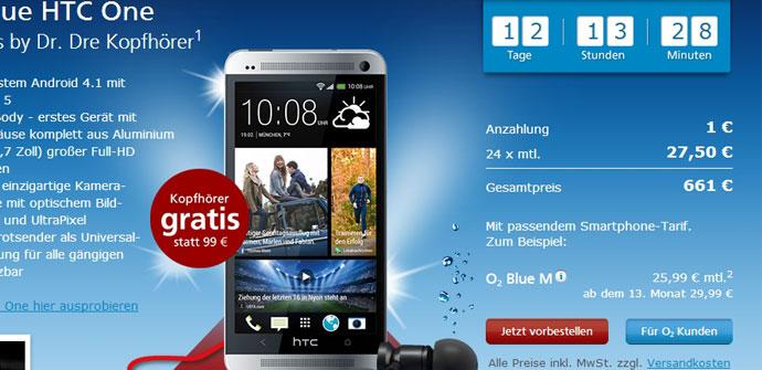 Oferta de O2 por el HTC One