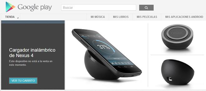 Cargador del Nexus 4 en Google Play