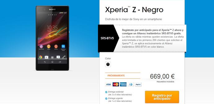 Teléfono Sony Xperia Z