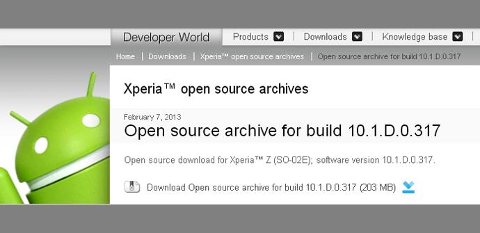 Sony publica el código fuente del Xperia Z