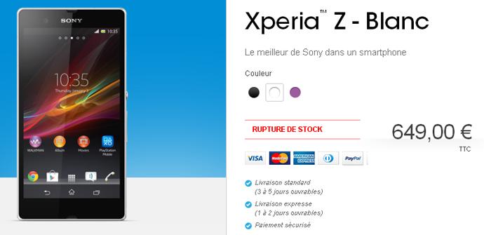 El Sony Xperia Z agotado en Francia