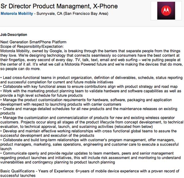 Director de producto para el X Phone en LinkedIn