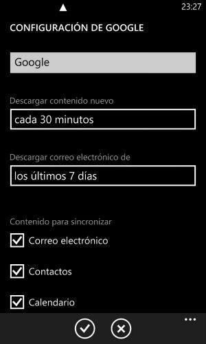 Pantalla sincronizar calendario Nokia Lumia 920