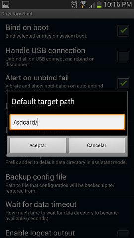 Aplicación DirectoryBind para Android