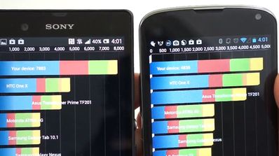 Nexus 4 frente a Sony Xperia Z