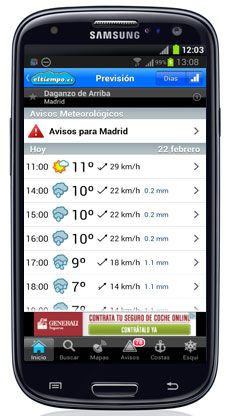 Previsiones en eltiempo.es