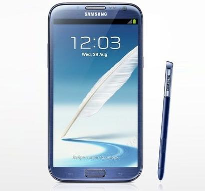 Samsung Galaxy Note 2 en azul topacio